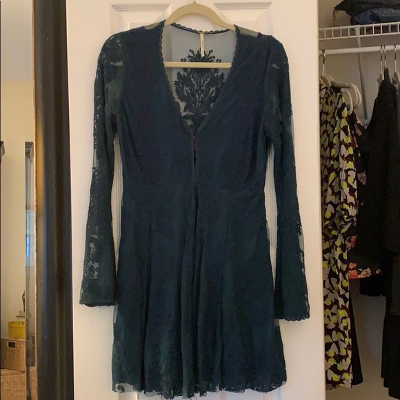 Free People Dresses & Skirts - Free People Lace & Mesh Long Sleeve Dress Free People Dresses & Skirts - Free People Lace & Mesh Long Sleeve Dress
